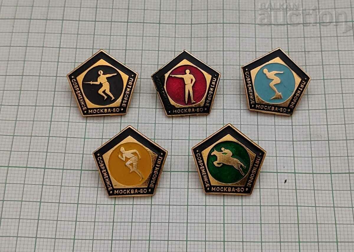 OLYMPICS MOSCOW 1980 USSR MODERN PENTHOUSE BADGES LOT