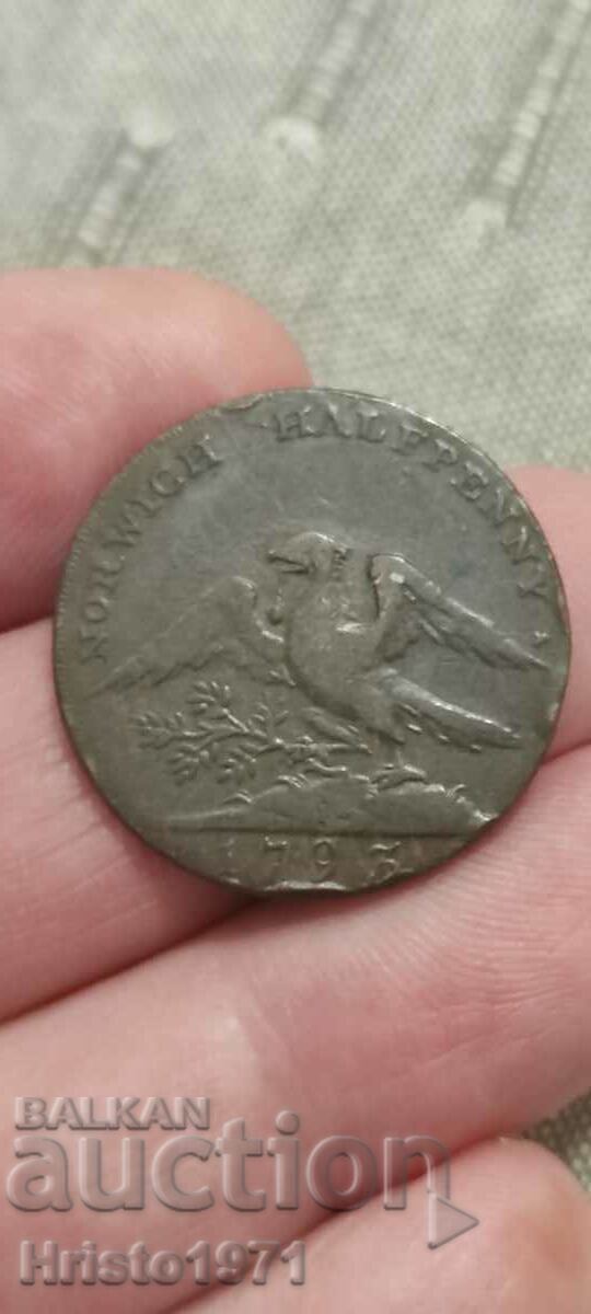 1/2 penny 1793 Norfolk -Norwich