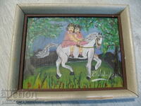 #*7579 old small picture / drawing with frame