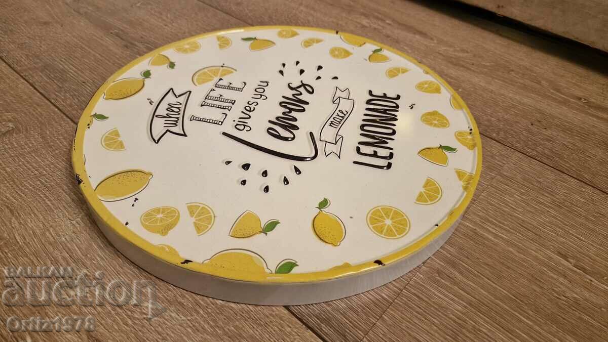 Large metal sign, 32cm, "If life gives you lemons with price 49.00 BGN | € 25.05
