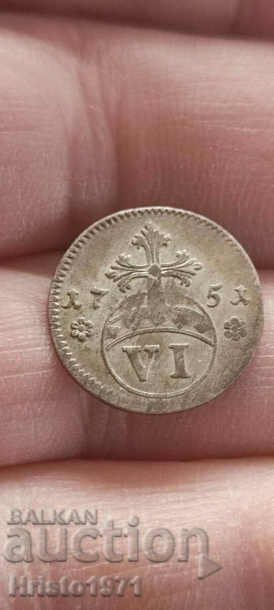 Delivery of 6 pfenning 1751 Braunschweig