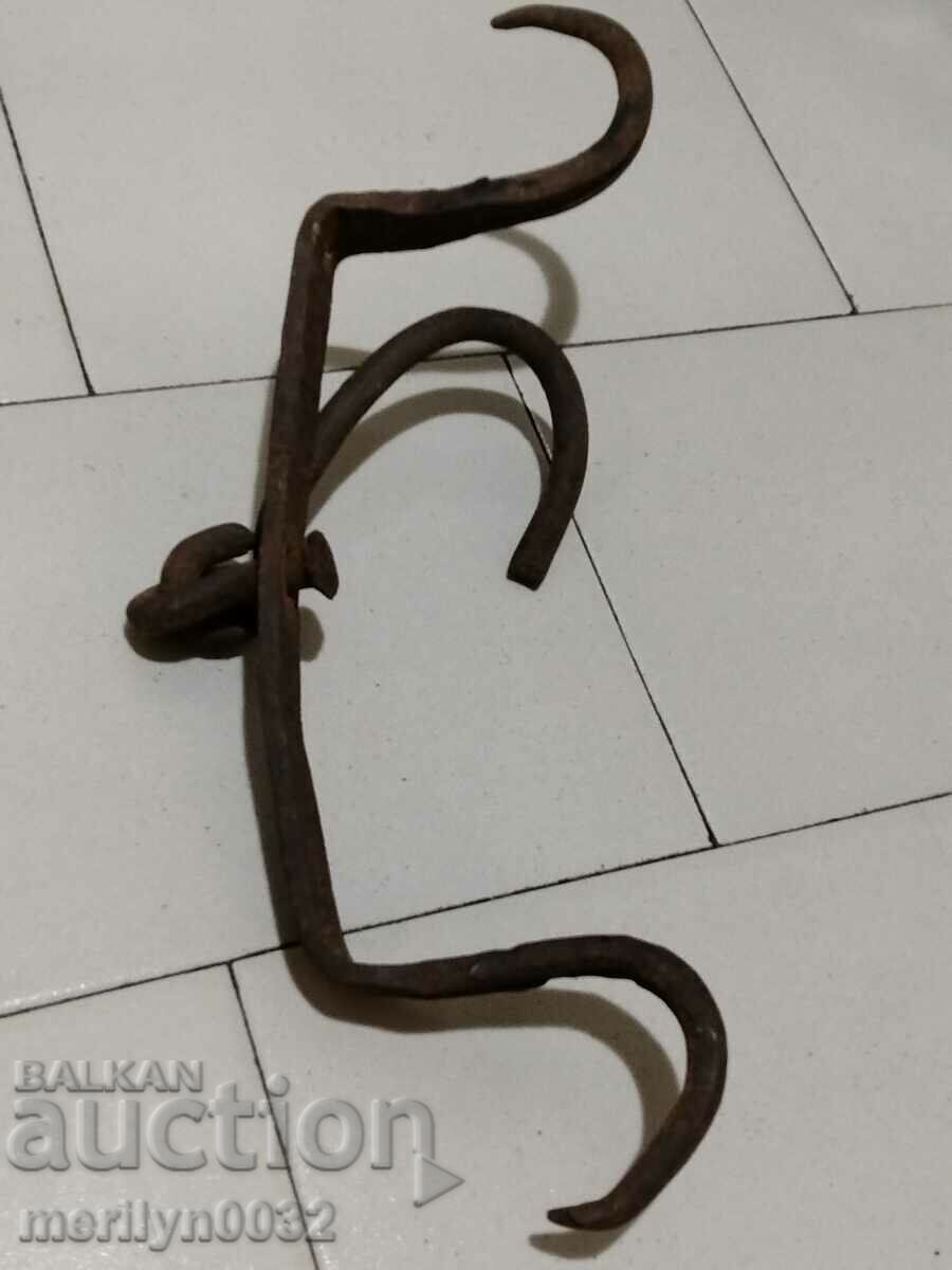 Auction  Antique Wrought Iron Hook, Double Hook
