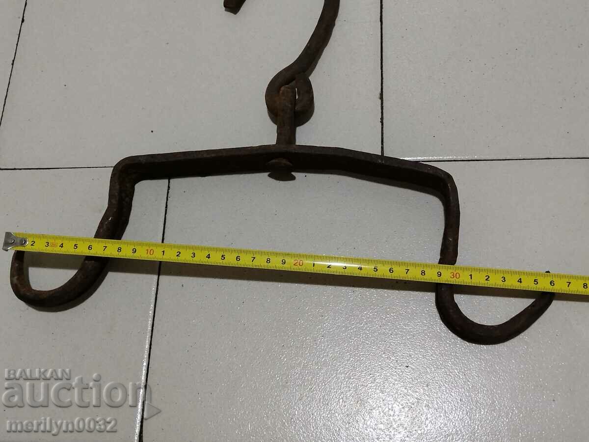 Antique Wrought Iron Hook, Double Hook - 5