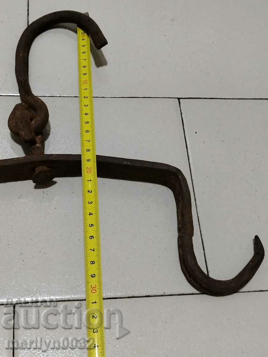 Antique Wrought Iron Hook, Double Hook - 6