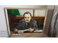 An old portrait of Georgi Dimitrov painted on glass