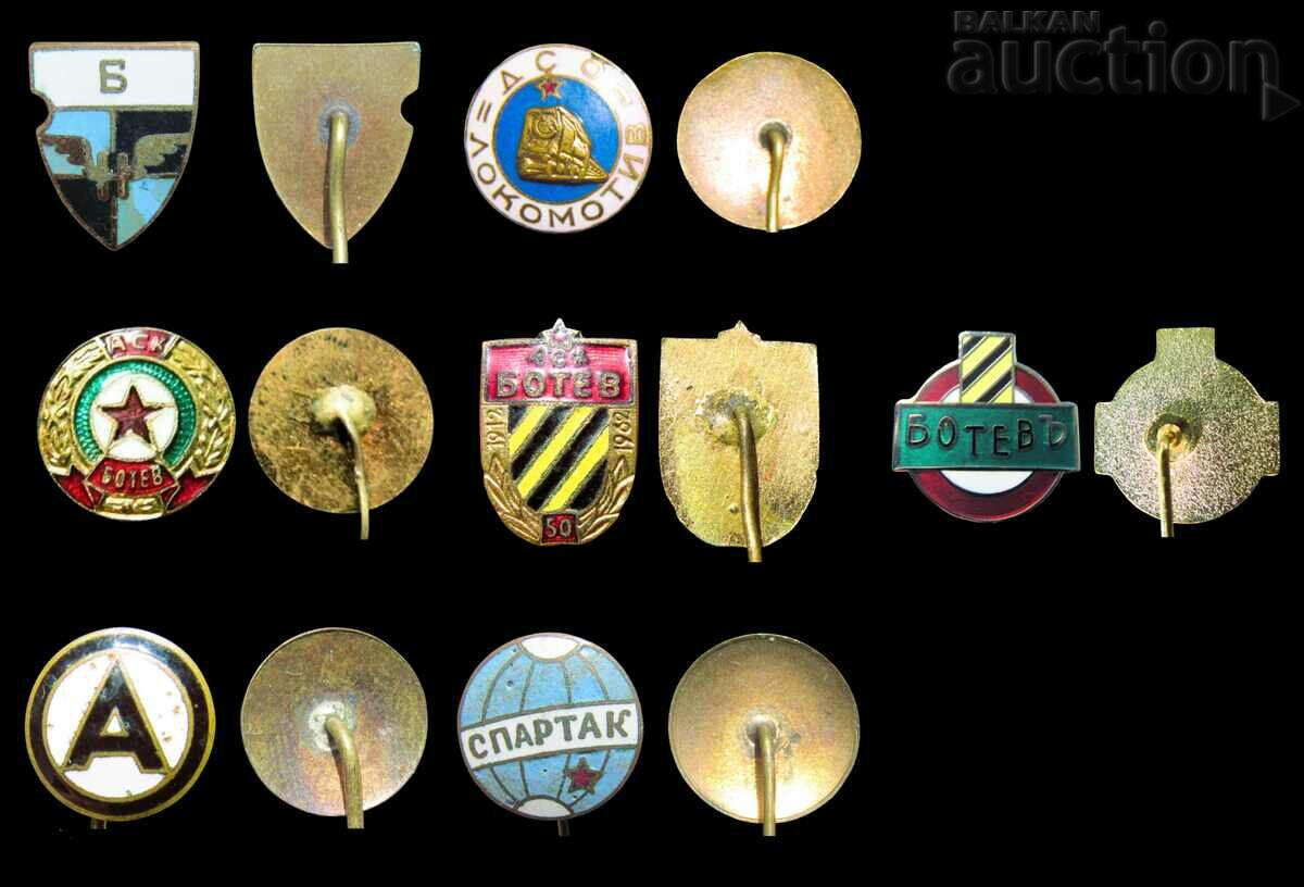 7 old football badges / Gabrovo / Varna / Sofia / Plovdiv