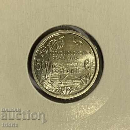 Френска Океания 50 сантима / French Oceania 50 centimes 1949