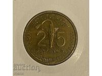 Камерун 25 франка / Cameroon 25 francs 1958