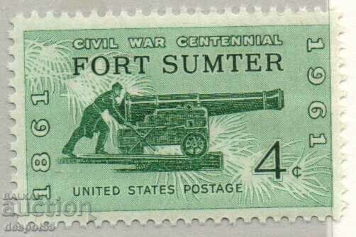 1961. USA. Civil War - Firing at Fort Sumter.