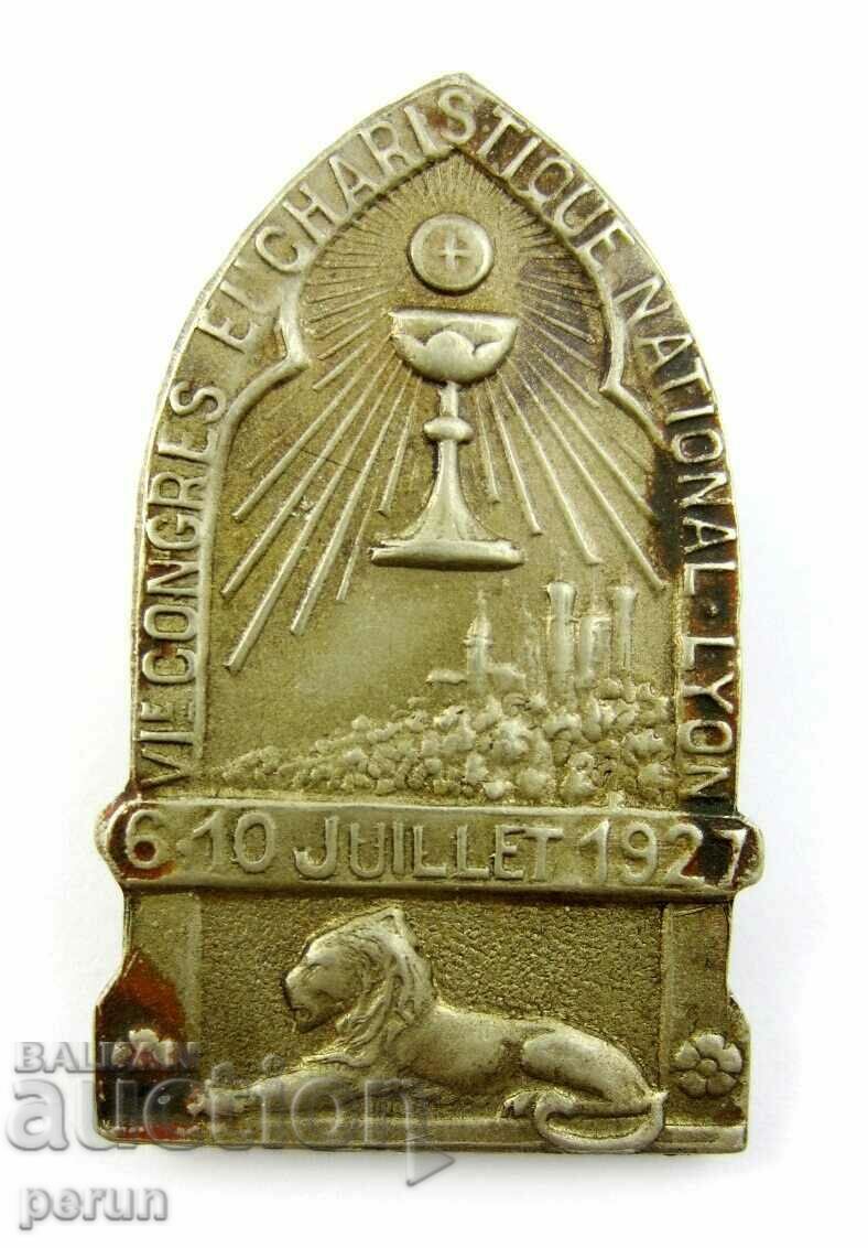 Франция-Религиозен Конгрес по Евхаристия-1927г-Рядък знак