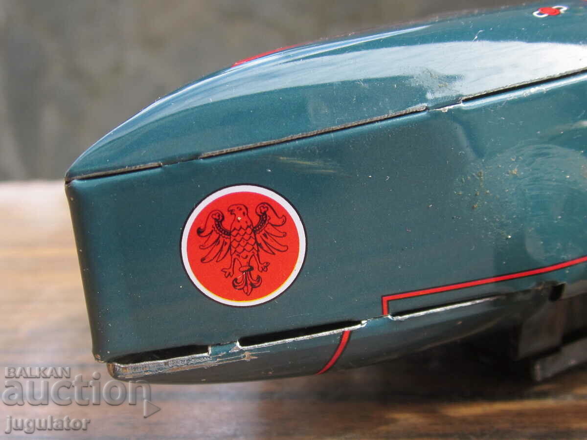 old metal sheet metal mechanical toy car with key - 5