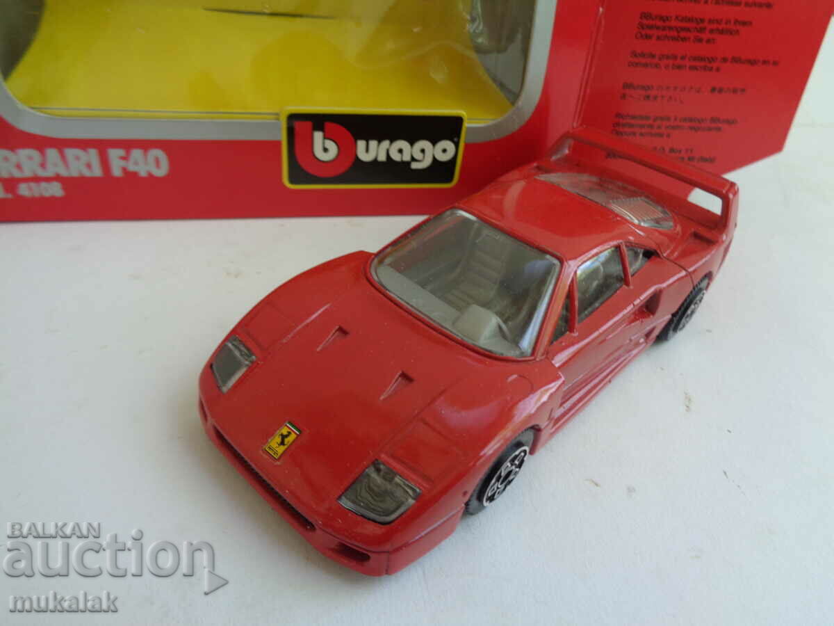 Auction 1:43 BBURAGO FERRARI F 40 TOY CAR MODEL Auction 1:43 BBURAGO FERRARI F 40 TOY CAR MODEL