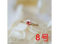 Women's ring with zircon, heart, gold-plated