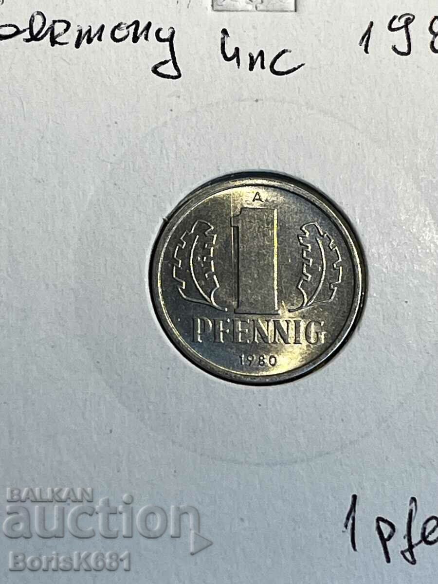 1 pfennig 1980 Germania
