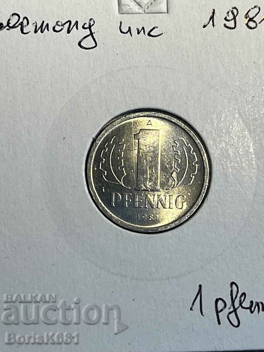 1 pfennig 1981 Germany