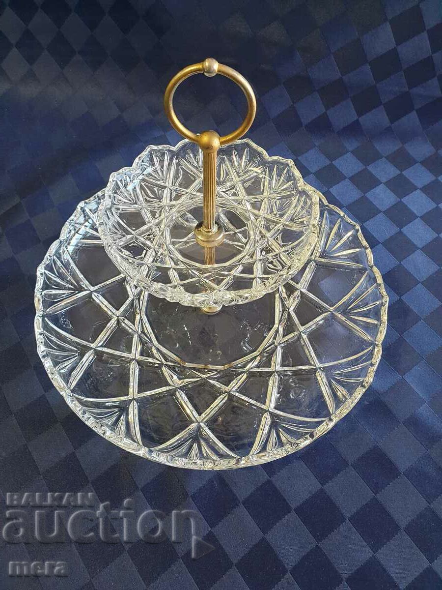 Tava de cristal pe doua nivele cu preț 75.00 BGN | € 38.35