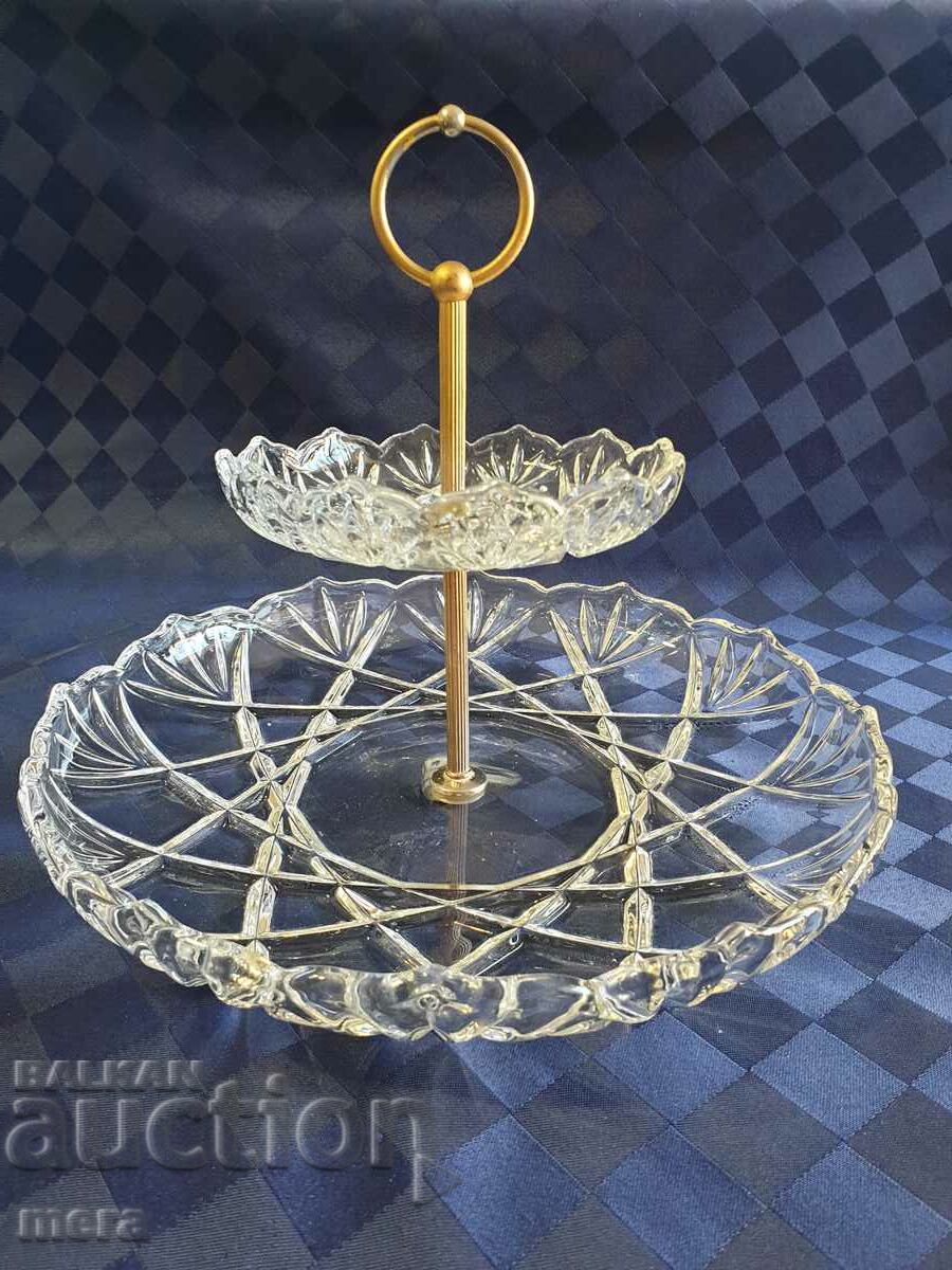 Crystal tray on two levels