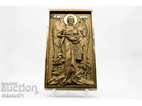 Icoana în relief aurit a Sfântului Ioan Botezătorul din stejar - 9k
