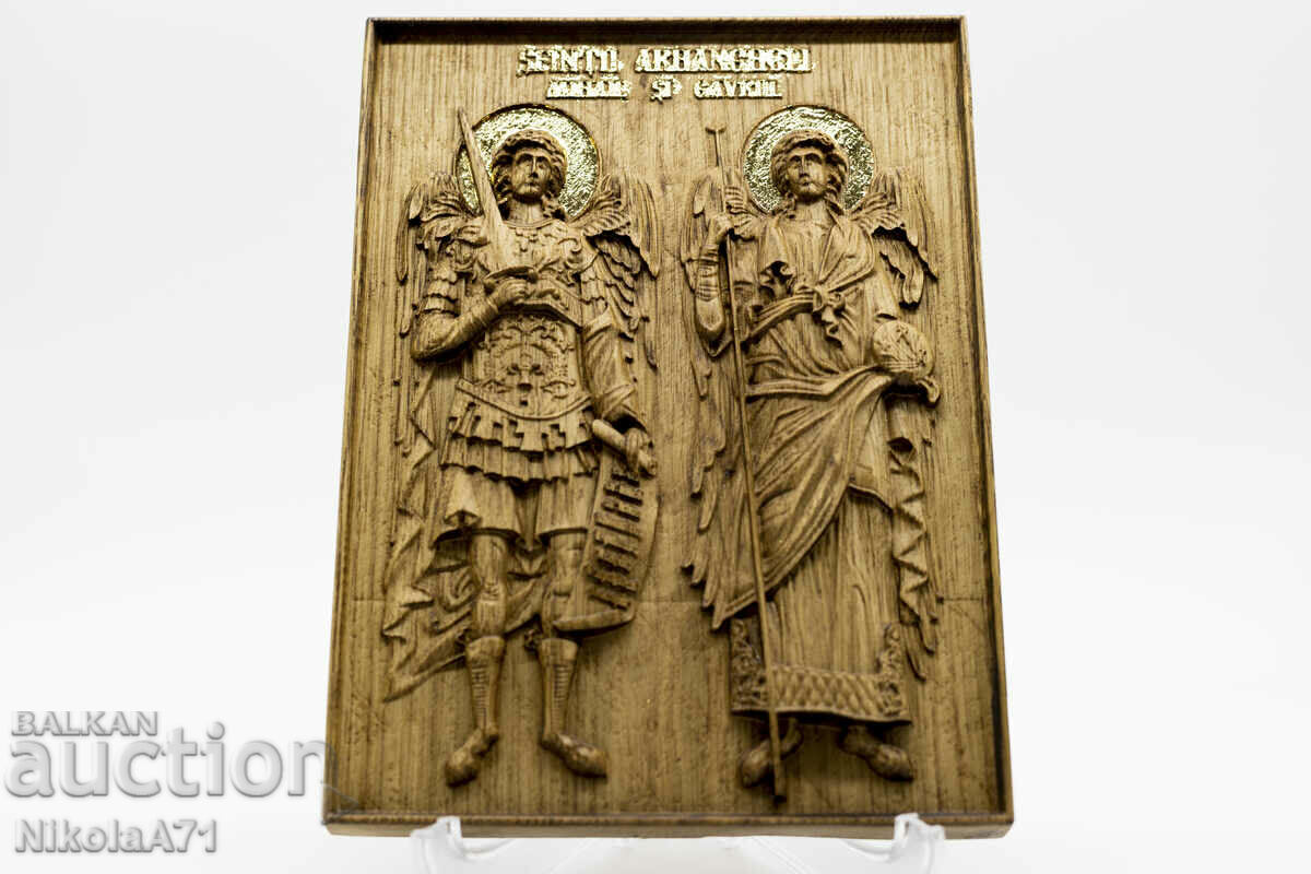 Icon of St. Archangel Michael and St. Archangel Gabriel, oak