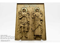 Icon of St. Archangel Michael and St. Archangel Gabriel, oak