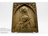 Позлатена релефна икона на Свети Петър и Света Феврония, дъб