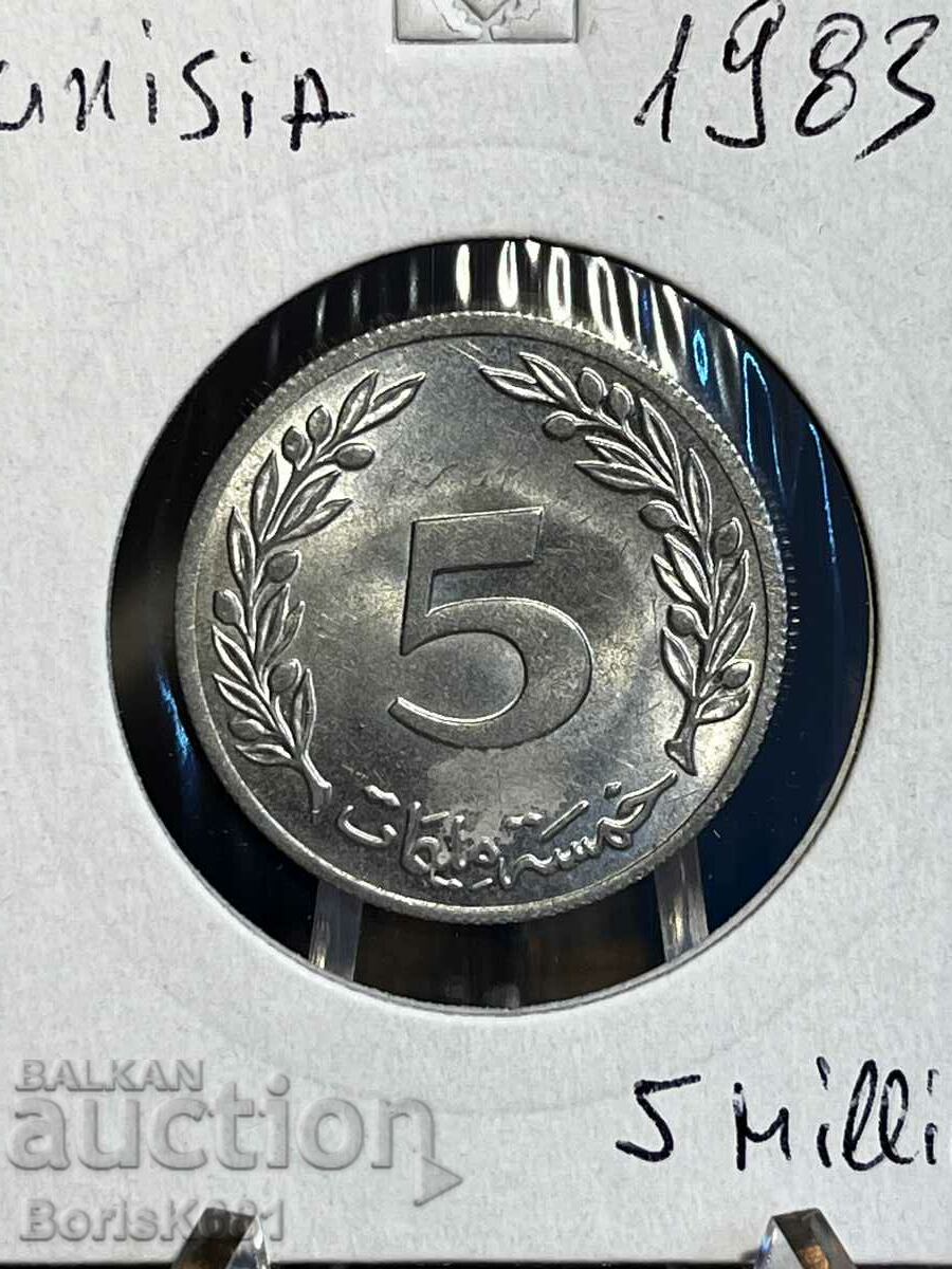 5 millimas 1983 Tunisia
