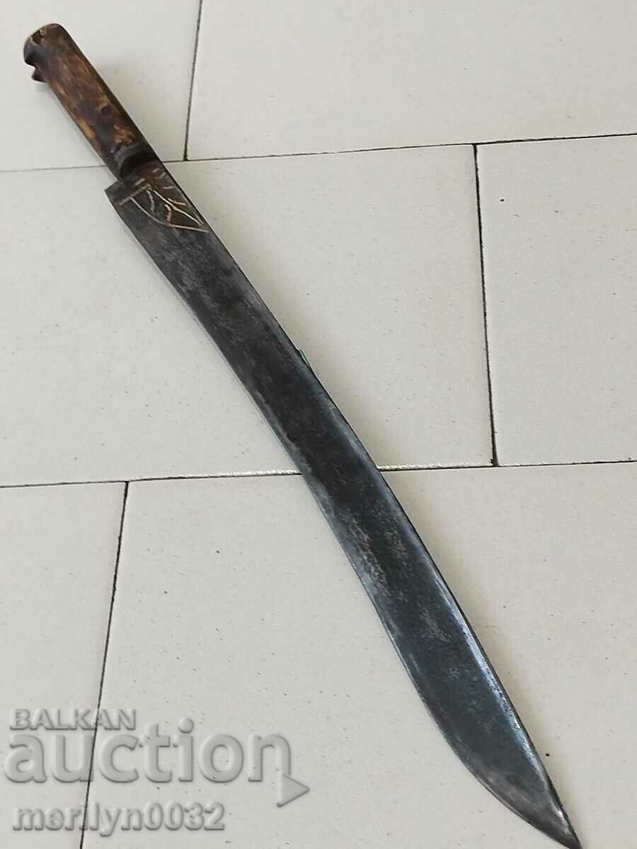 Old shepherd's knife without kanya and inlays karakulak blade