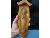 Veche sculptură în lemn figură religie madonna