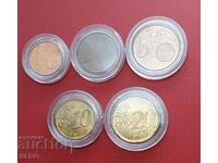 Mixed lot of 5 euro coins