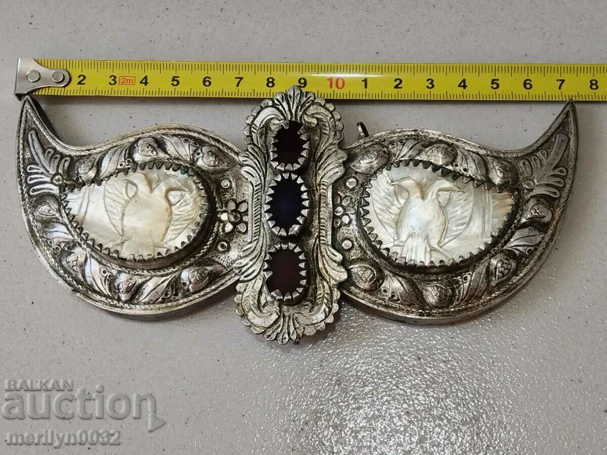 Auction Mid 19th century silver pafts with mother-of-pearl in pafta jewelry Auction Mid 19th century silver pafts with mother-of-pearl in pafta jewelry