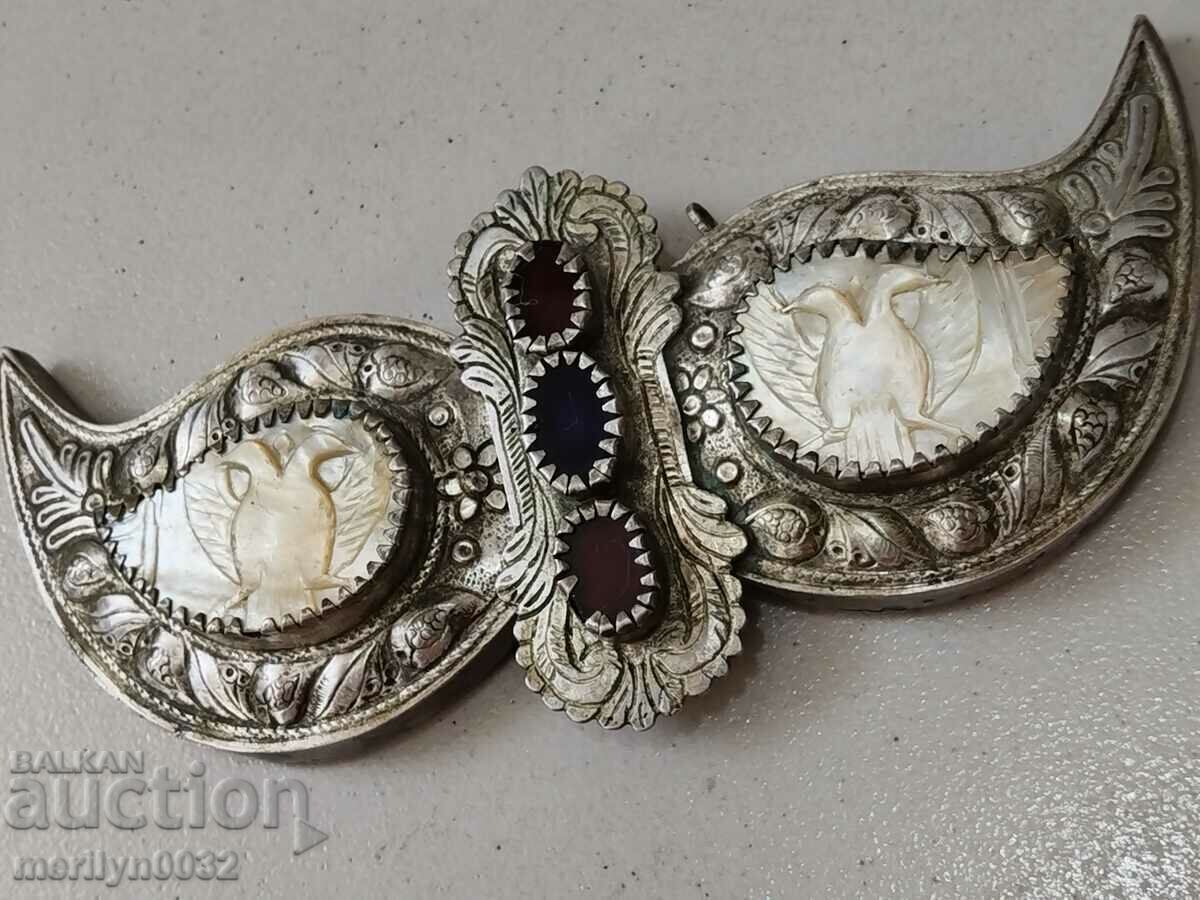 Mid 19th century silver pafts with mother-of-pearl in pafta jewelry - 6 Mid 19th century silver pafts with mother-of-pearl in pafta jewelry - 6