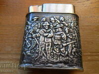 Antique petrol lighter with silver fittings - Holland