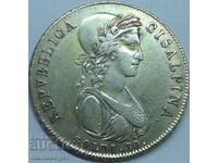 Италия 30 солди 1801 Цизалпина Милан сребро
