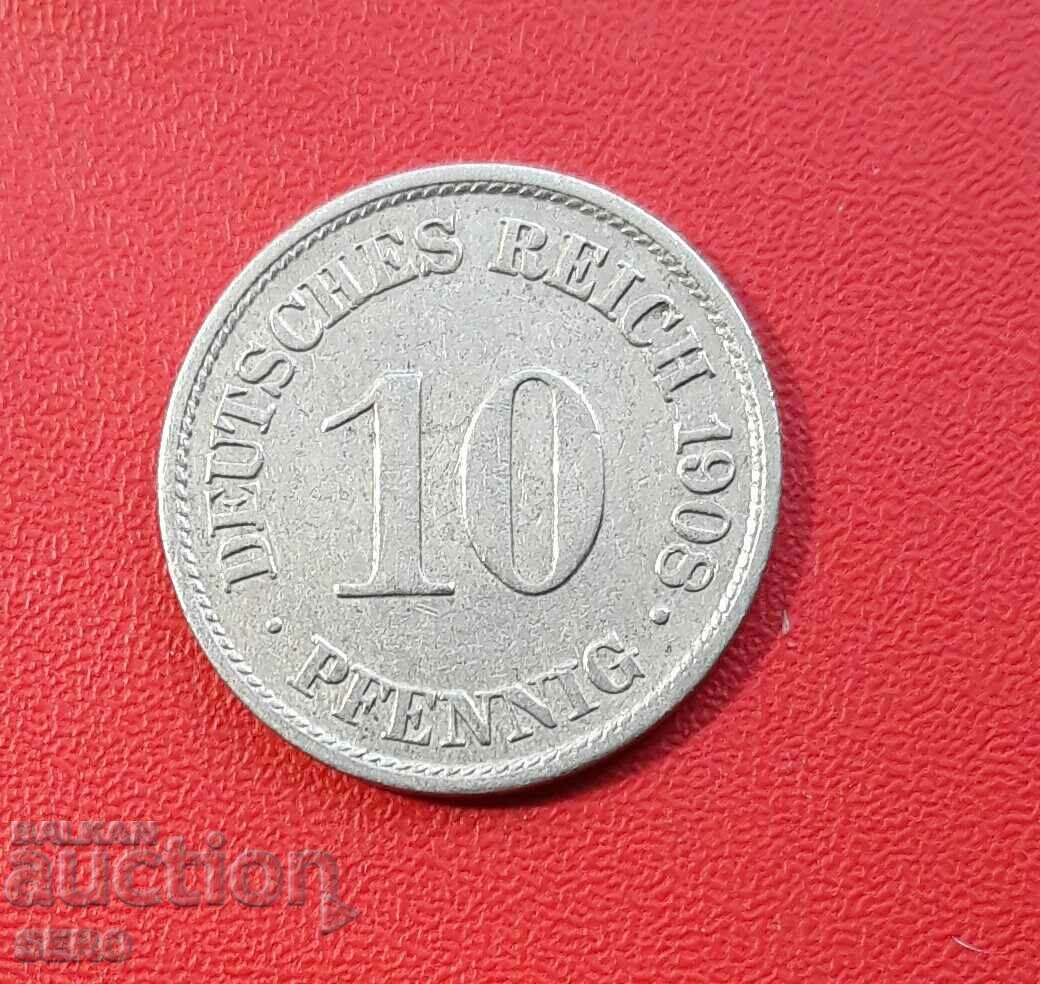 Γερμανία-10 Pfennig 1908 A-Berlin