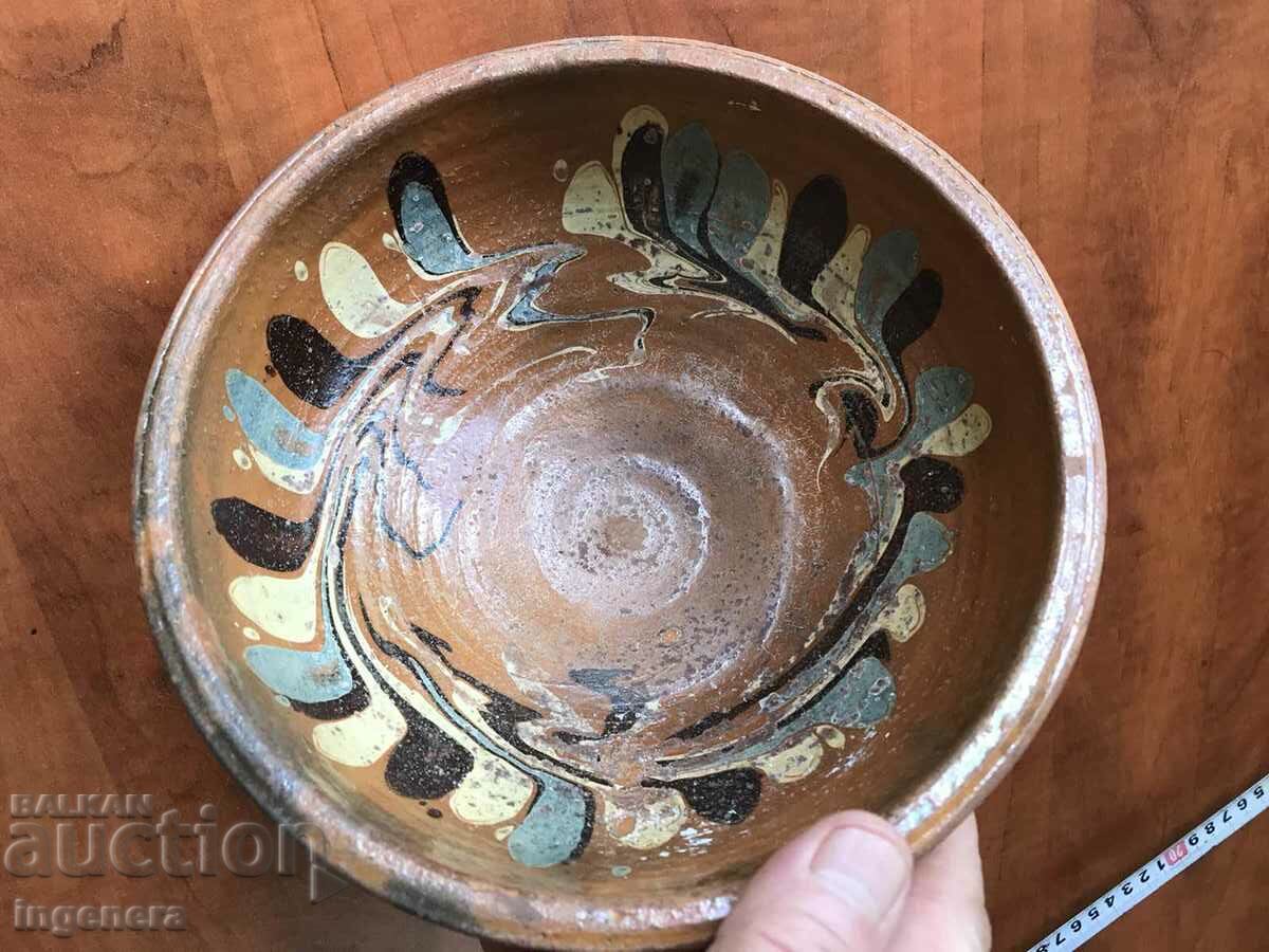 OLD POTTERY DEEP LARGE OLD POTTERY BOWL - 5 OLD POTTERY DEEP LARGE OLD POTTERY BOWL - 5
