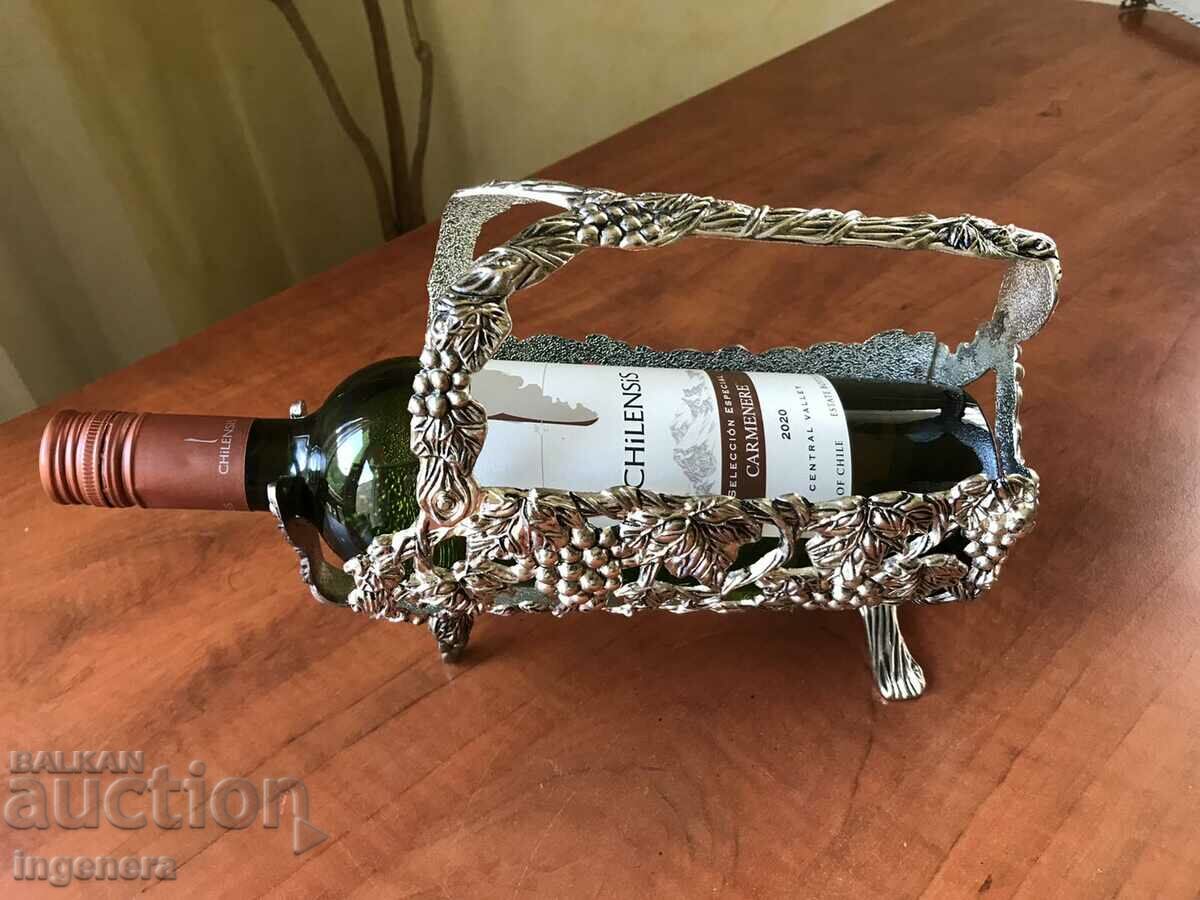 WINE RACK SOLID CAST SILVER PLATED