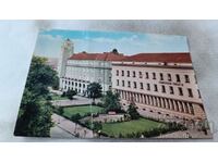 Пощенска картичка Плевен Пощенска палата и домът на съветите