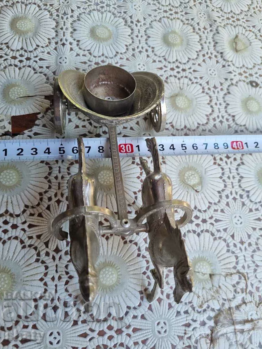 Metal candle holder. Horses. Warrior. - 5