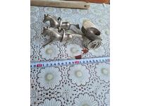 Metal candle holder. Horses. Warrior.