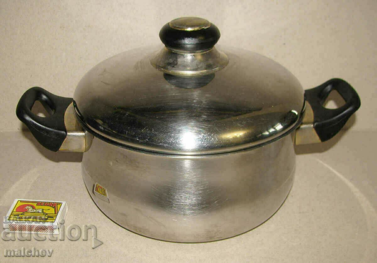 Pot 21.5 cm stainless Happy Baron square handles, preserved