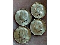 Лот Монети 1/2 долар 1964 САЩ-Сребро-900!