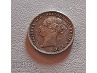 Moneda de argint de 3 pence Marea Britanie