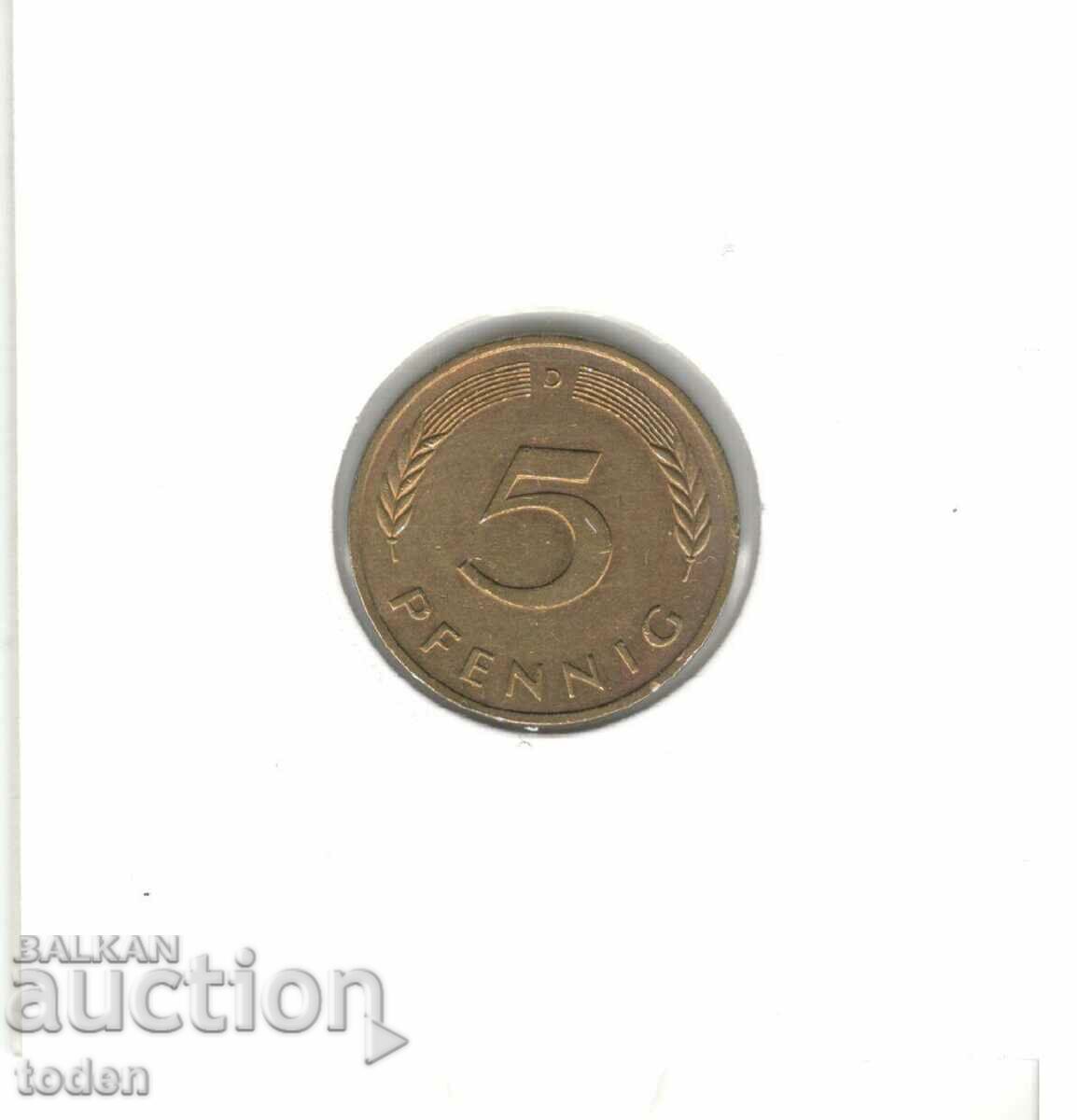 Δημοπρασία Γερμανία-5 Pfennig-1993 D-KM# 107 Δημοπρασία Γερμανία-5 Pfennig-1993 D-KM# 107