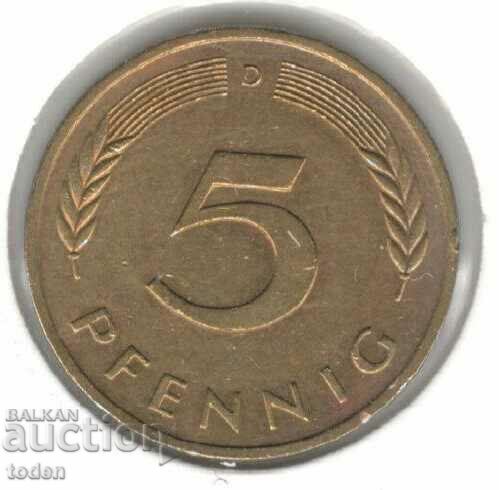 Γερμανία-5 Pfennig-1993 D-KM# 107