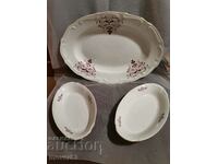 Plate and salad bowls. Porcelain
