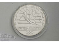1987 Winter Olympics Calgary 25 Leva Silver Coin