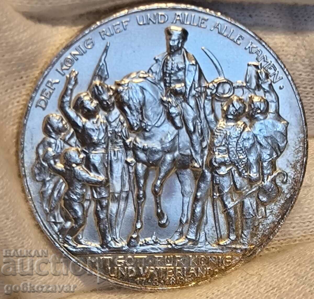 Германия Прусия 3 марки 1913г Сребро Топ ! UNC !