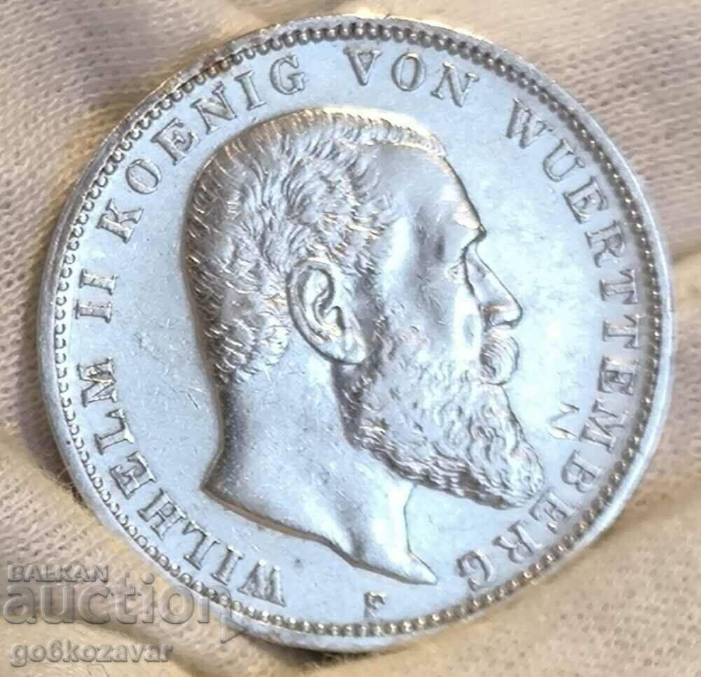 Auction Germany Württemberg 3 stamps 1909 Silver! Auction Germany Württemberg 3 stamps 1909 Silver!