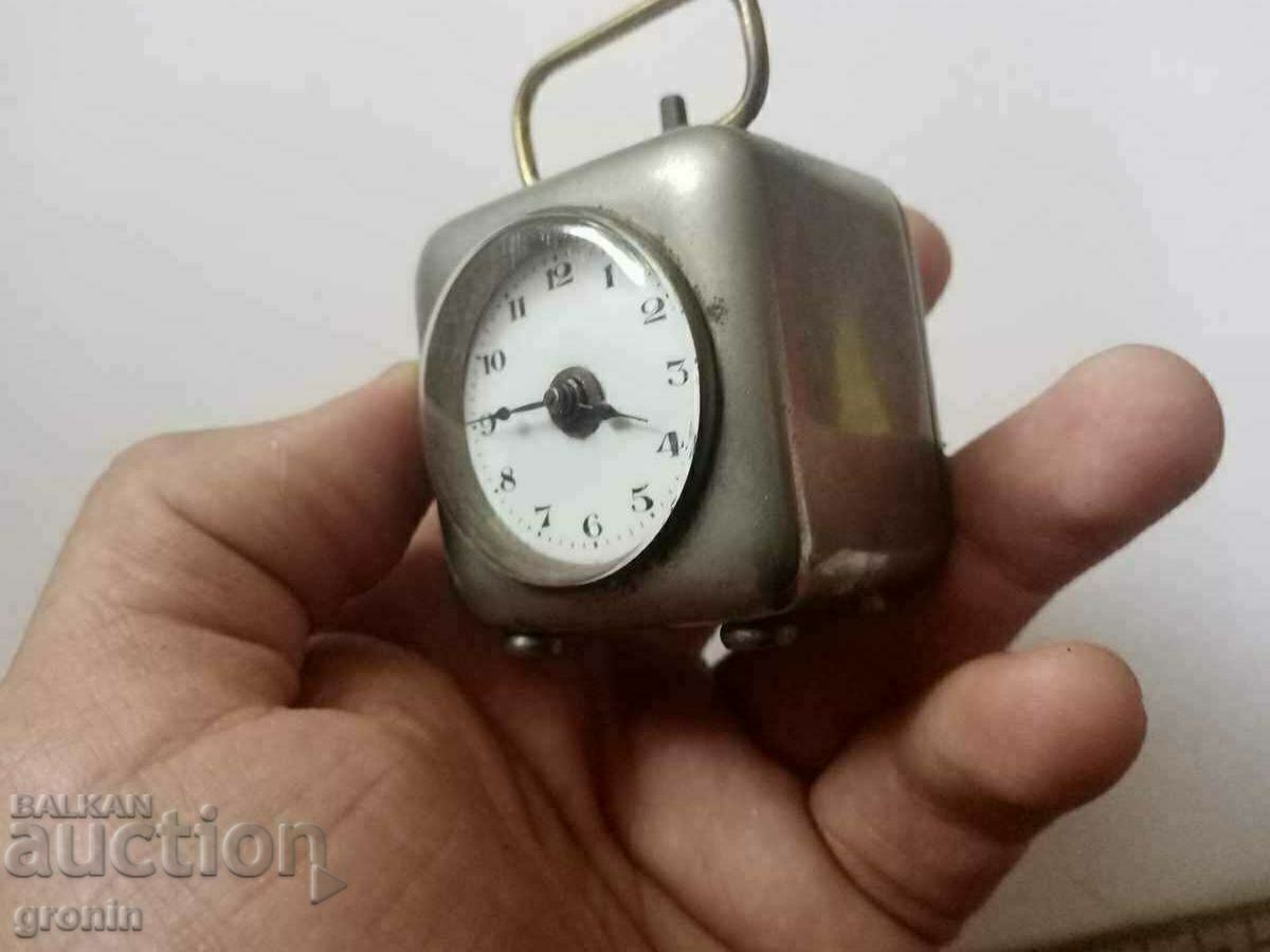 Small French carriage clock, works, porcelain, RR - 5 Small French carriage clock, works, porcelain, RR - 5