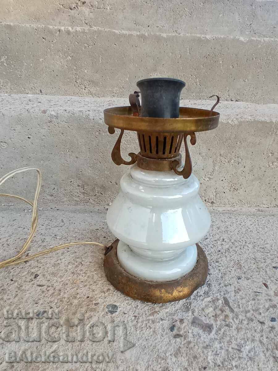 An interesting brass and glass night lamp